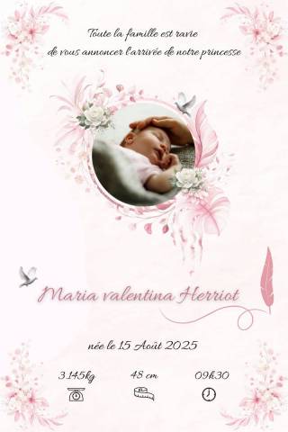 Faire-part naissance - Maria Valentina