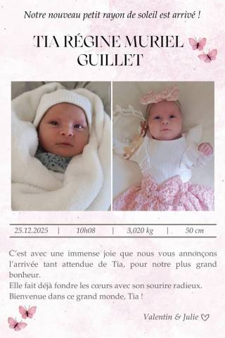 Faire-part naissance - Tia